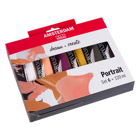 Bruynzeel Amsterdam standard serie akrylmaling portrætsæt 120ml, 6 stk.