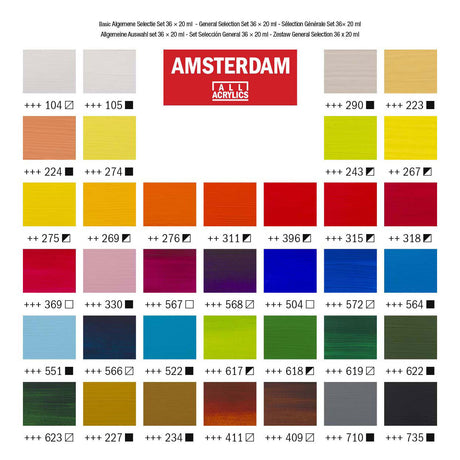 Amsterdam standard serie akrylmaling generelt udvalg | 36 × 20 ml