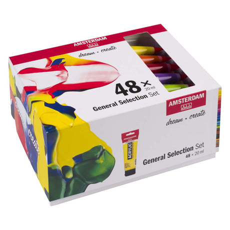 Bruynzeel amsterdam standard serie akrylmaling generelt udvalg sæt 20ml, 48 stk.