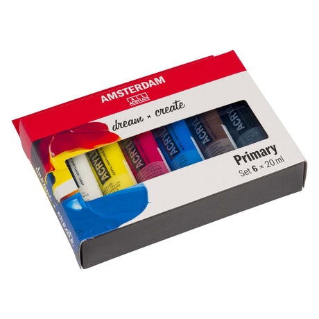 Bruynzeel amsterdam standard serie akrylmaling primær sæt 20ml, 6 stk.