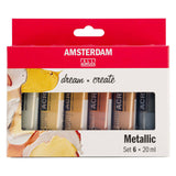 Amsterdam standard serie akrylmaling metallic sæt | 6 × 20 ml