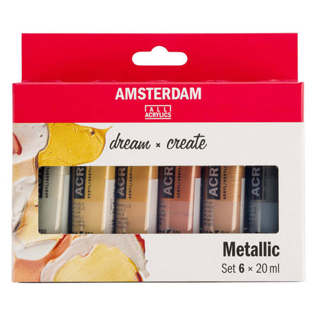 Bruynzeel amsterdam standard serie akrylmaling metallic sæt 20ml, 6 stk.