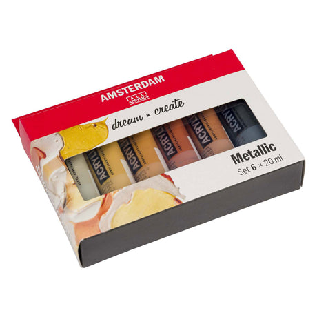 Bruynzeel amsterdam standard serie akrylmaling metallic sæt 20ml, 6 stk.