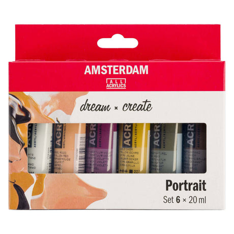 Amsterdam standard serie akrylmaling portrætsæt | 6 × 20 ml
