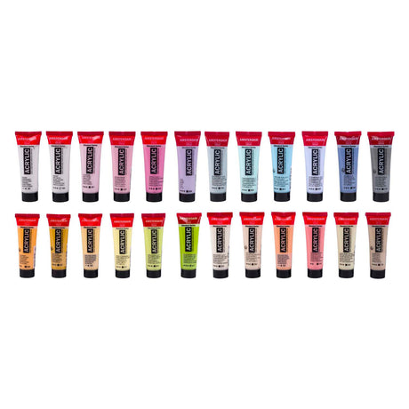 Bruynzeel Amsterdam standard serie akrylmaling bløde farver sæt 20ml, 24 stk.