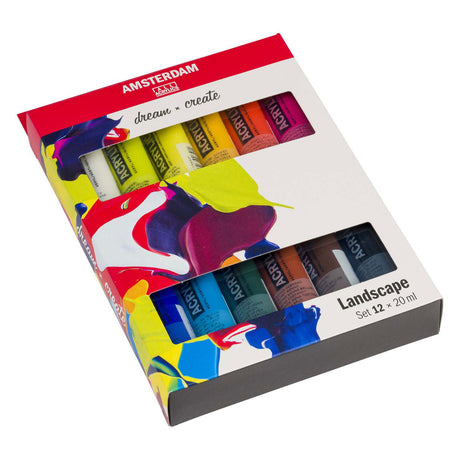 Bruynzeel Amsterdam standard serie akrylmaling landskabssæt 20ml, 12 stk.