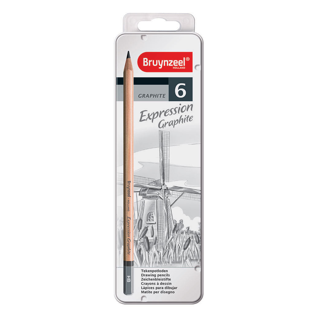 Bruynzeel expression grafit blyanter - blik - 6 stk