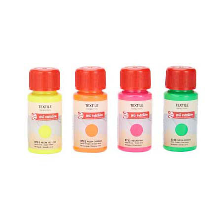 Talens kunstskabende tekstilmaling neon 4x50ml