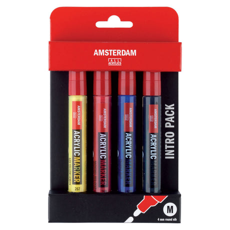 Amsterdam akryl markør intro sæt | 4 farver