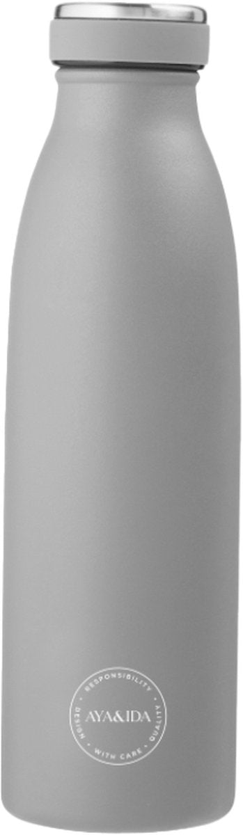 Aya ida - drikkedunk - termokande - vandflaske - 500ml - lysegrå