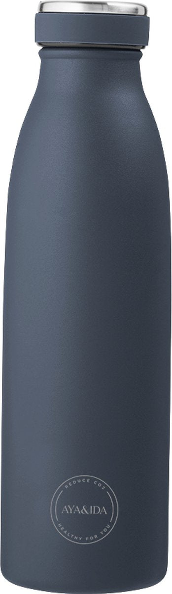 Aya ida - drikkedunk - termokande - vandflaske - 500ml - marineblå