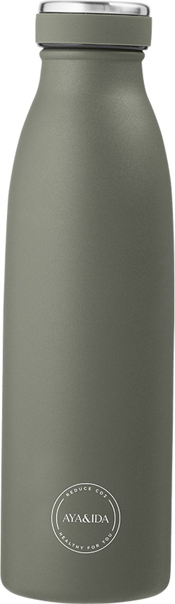 Aya ida - drikkedunk - termokande - vandflaske - 500ml - tropisk grøn