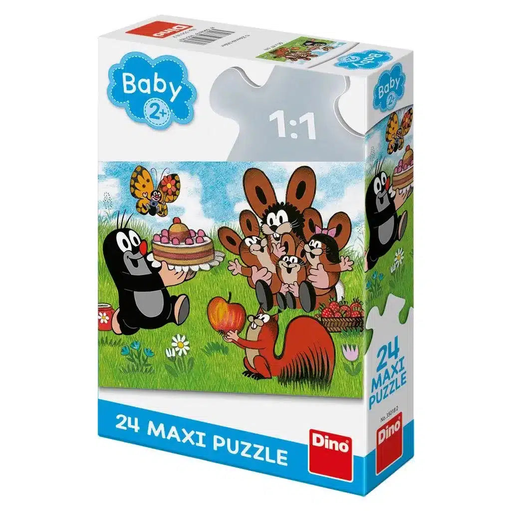 Dinotoys dino puslespil - baby: gulvpuslespil muldvarpens fødselsdag - 24 maxi brikker