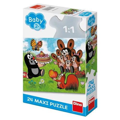 Dinotoys dino puslespil - baby: gulvpuslespil muldvarpens fødselsdag - 24 maxi brikker