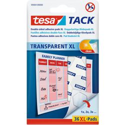 Dobbeltsidet klæbende puder tesa tack xl transparent 36 stk