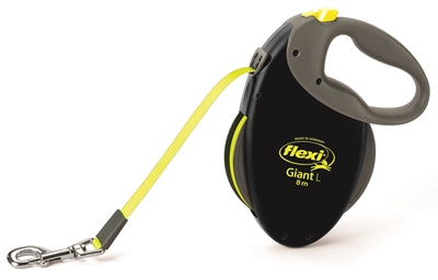 Flexi tilbagetrækkelig linje kæmpe tape neon sort gul