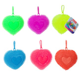 Toi-toys pufferz nøglering puffer kugle hjerte 7cm 50gr 6 assorteret