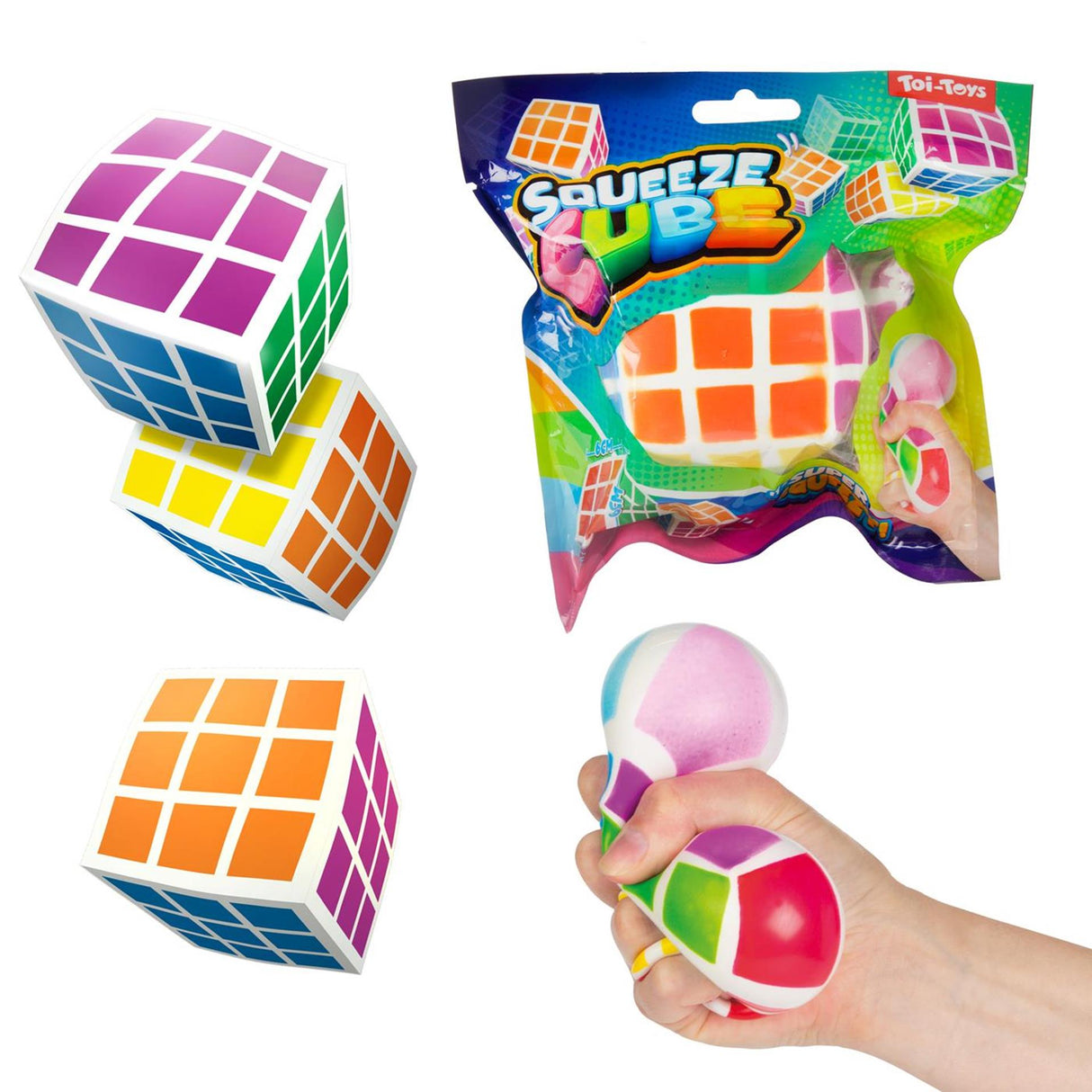 Toi-legetøj sjov squeeze cube magisk puslespil 6cm
