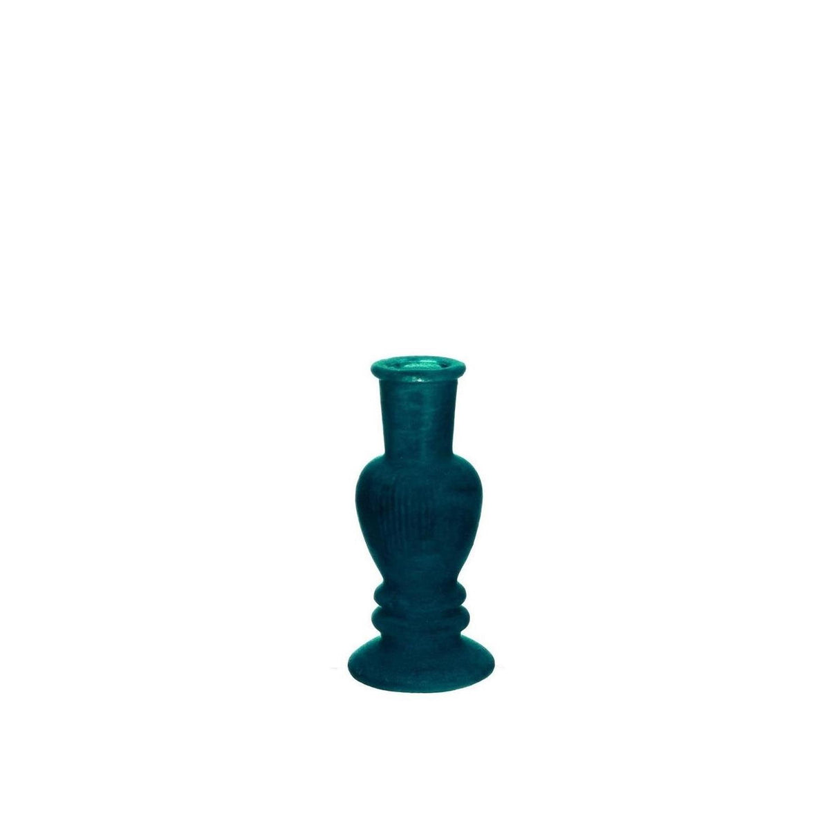 Idéer 4 års lysestage Venedig fløjlsflok mørkegrøn ø6xh16cm
