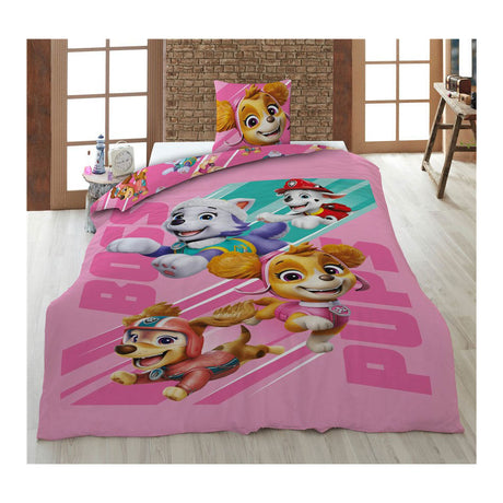 Paw patrol roze dekbedovertrek 140x200cm