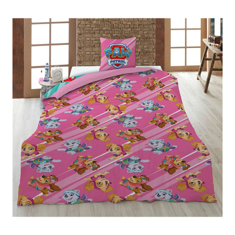 Paw patrol roze dekbedovertrek 140x200cm