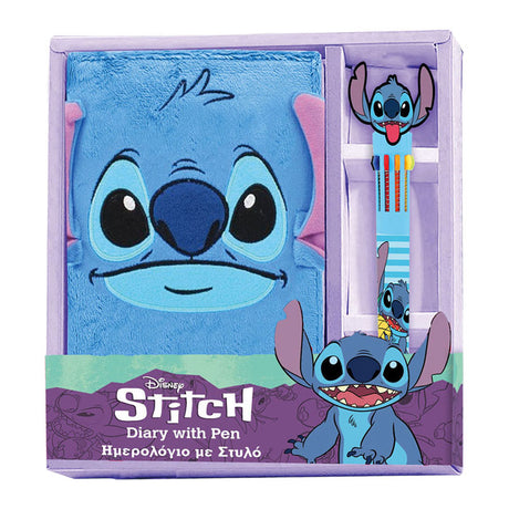Lilo stitch luksus notesbog i plys med pen
