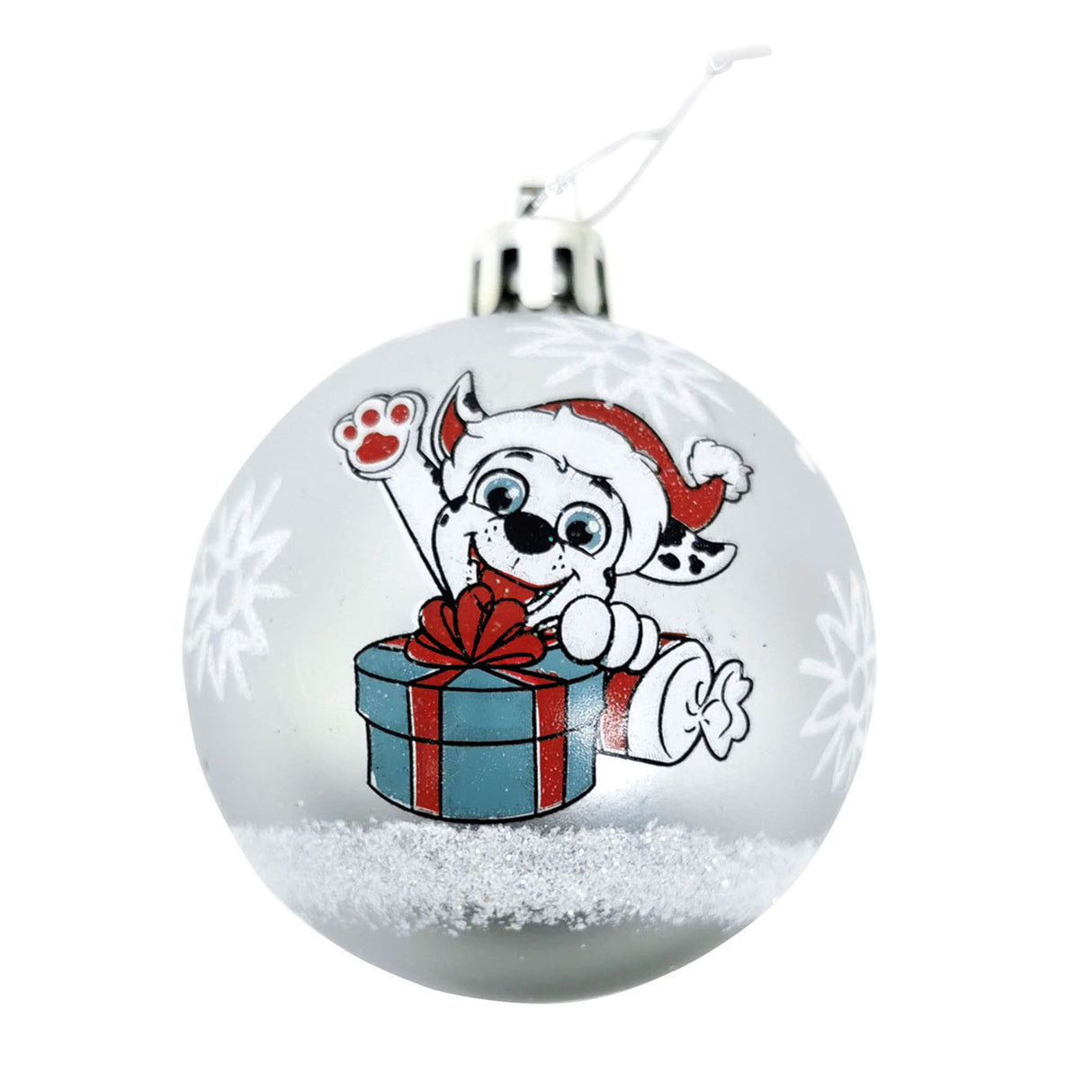 Paw patrol kinder kerstballen zilver, 10st.