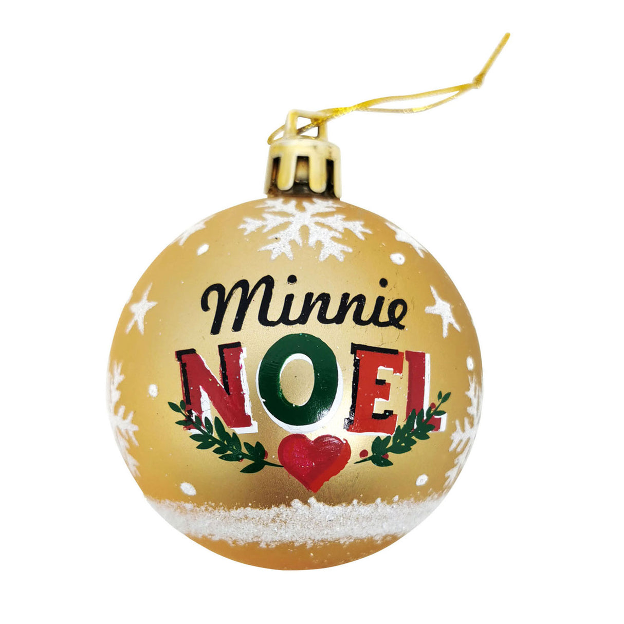Disney kinder kerstballen minnie mouse goud, 6st.