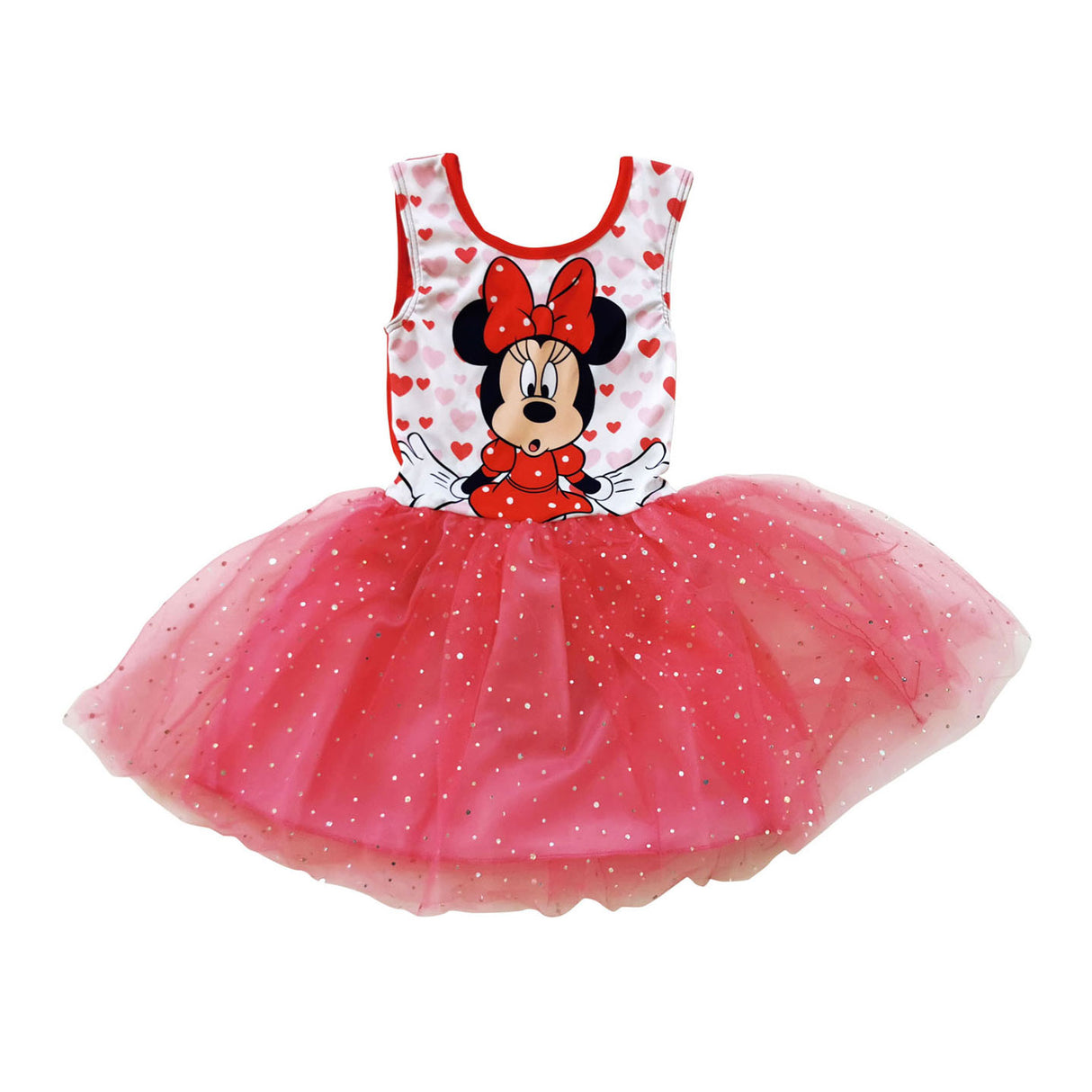 Disney Ballet Dress Minnie Mouse, rød med hjerter
