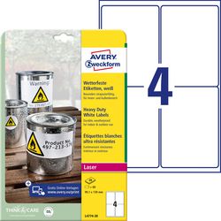 Ty heavy du etiketten avery zweckform 99.1 x 139 mm 80 stuks
