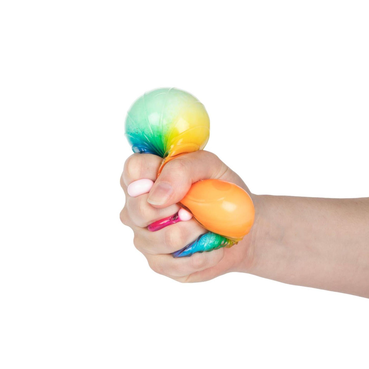 Toi-legetøj toi-legetøj sjovt tekstureret squeeze-bold regnbue-ribbskum 7 cm