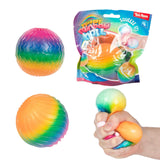 Toi-legetøj toi-legetøj sjovt tekstureret squeeze-bold regnbue-ribbskum 7 cm