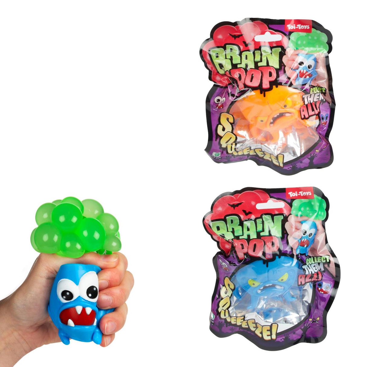 Toi-legetøj sjov squeeze figur -brain pop- 4ass