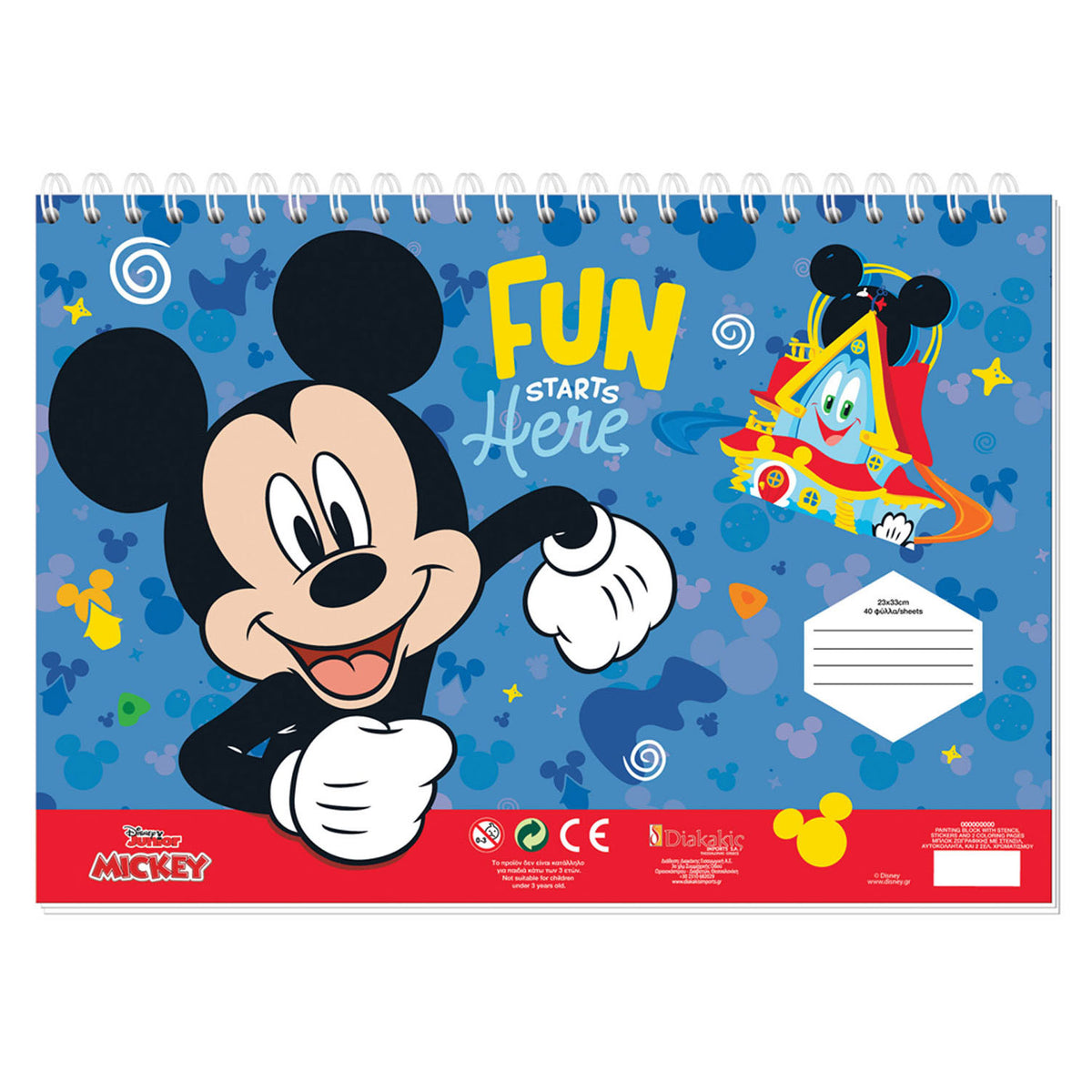 Mickey Mouse Mickey Mouse -farvelægningssider med stencil og klistermærker HOB