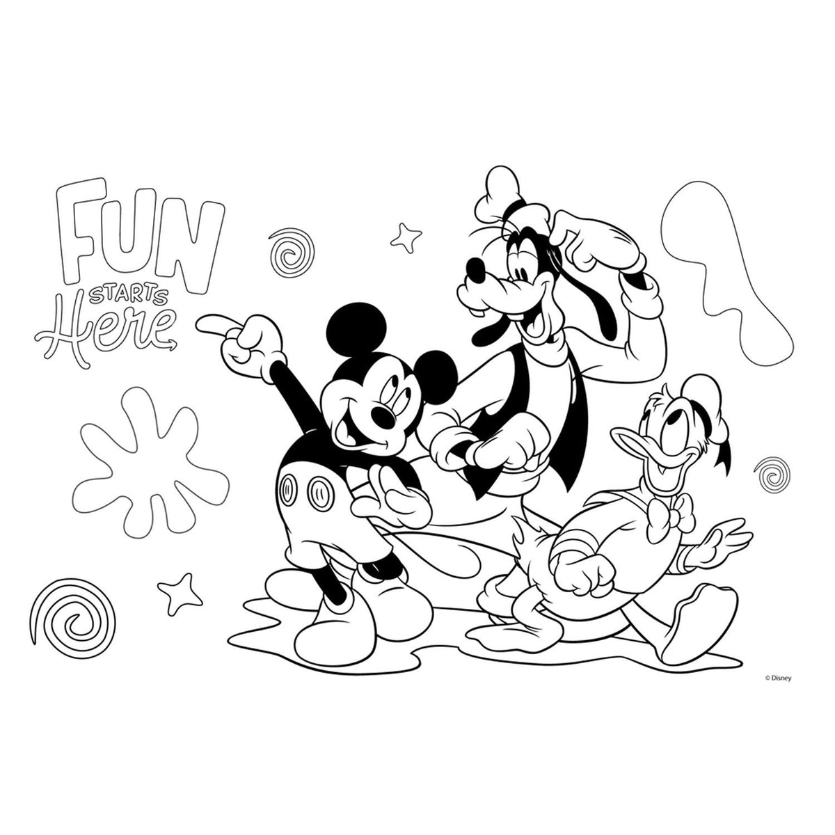 Mickey Mouse Mickey Mouse -farvelægningssider med stencil og klistermærker HOB