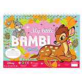 Disney bambi farvelægningssider med stencil og klistermærkeark