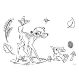 Disney bambi farvelægningssider med stencil og klistermærkeark