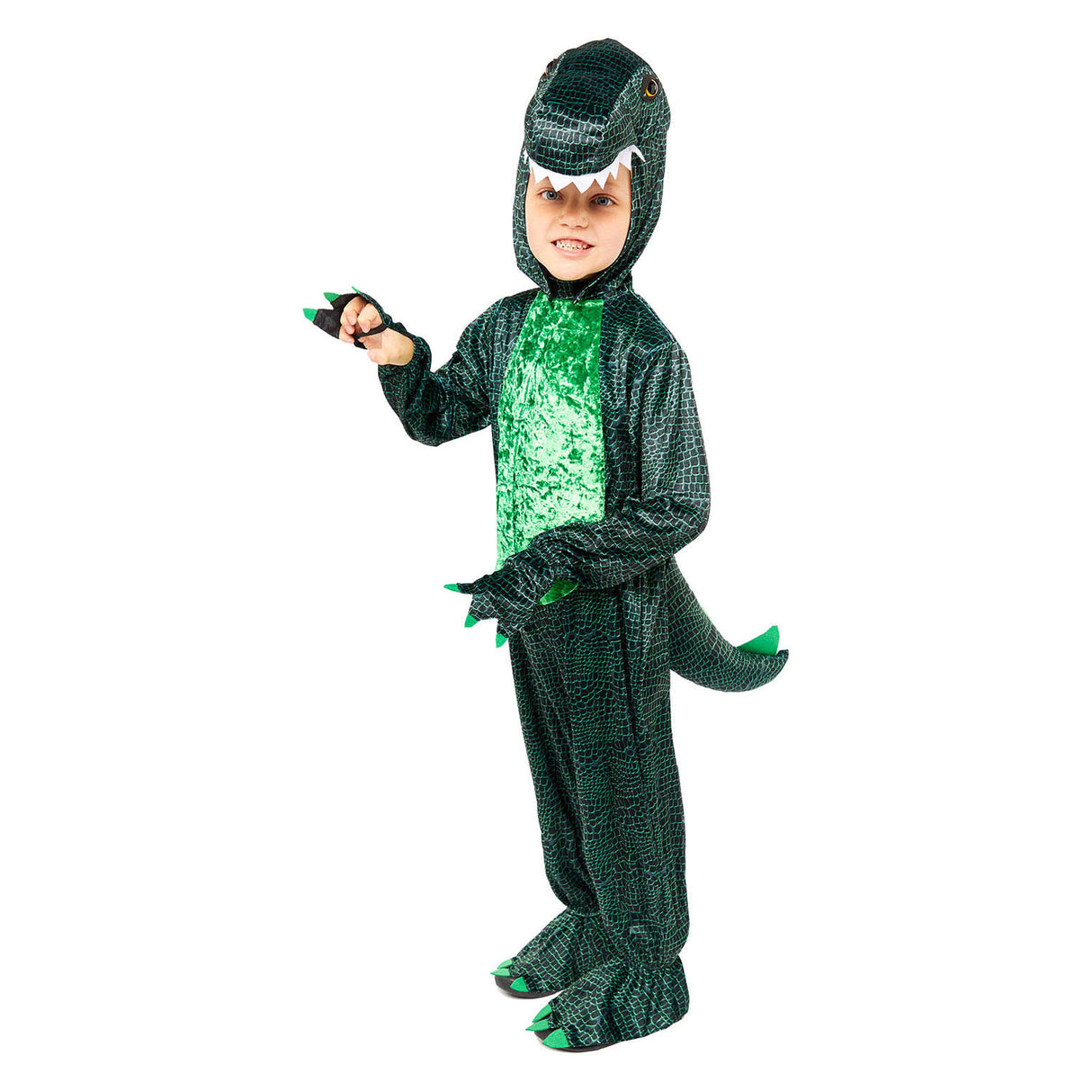 Puch børnekostume dino grøn, 3-4 år