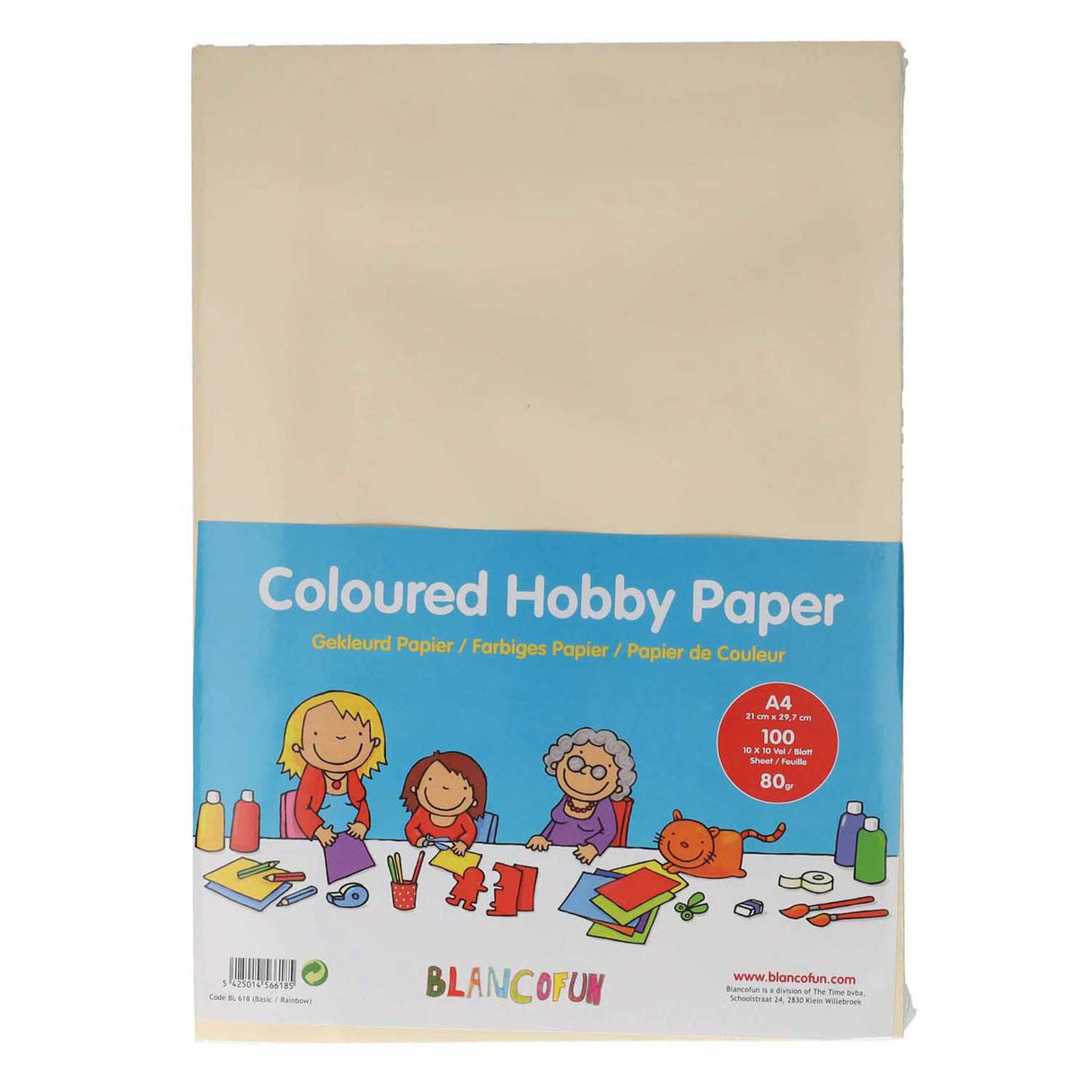 Hobbypapir farvet a4, 80 gram, 100 ark