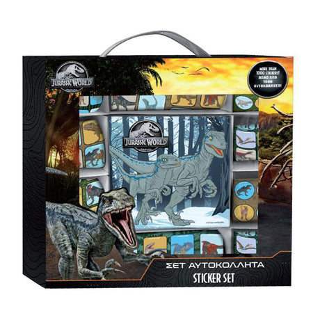 Jurassic world klistermærkesæt, 1000 stk.