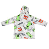 Minecraft børne fleece hættetrøje tæppe sweater, 7-14 år