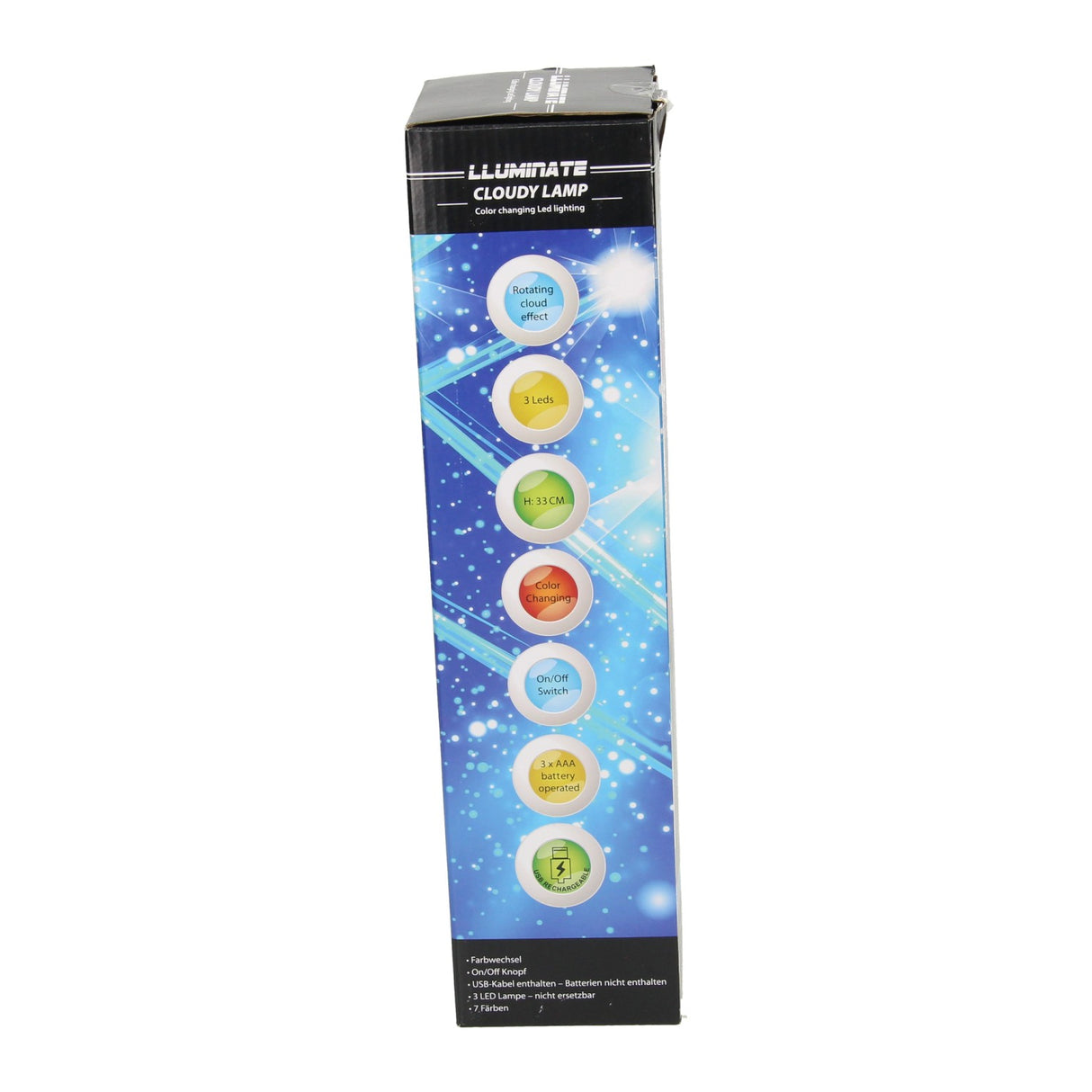 LED lampe skyet, 33 cm