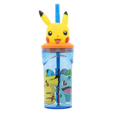 Pokémon 3D drikkeflaske med sugerør, 360ml