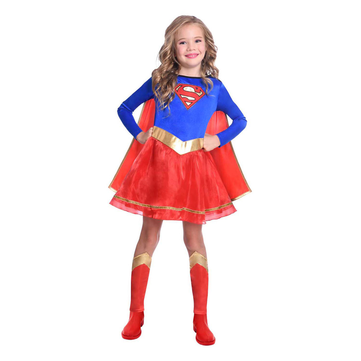 Børnekostume superpige - 4-6 år