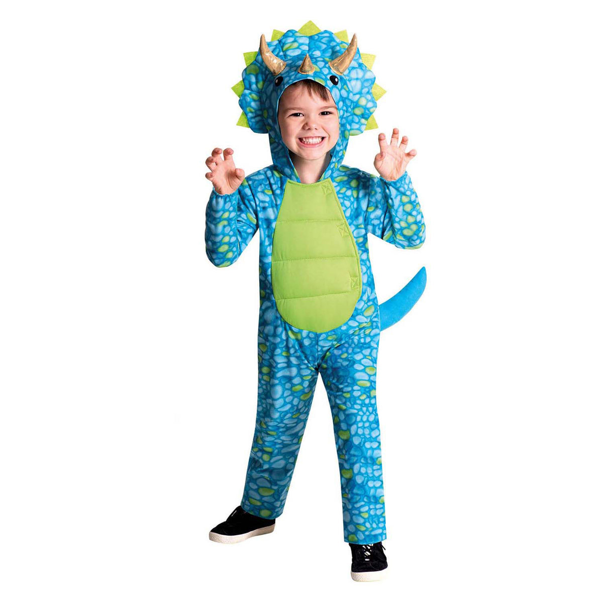 Børnekostume blå dinosaur - 6-8 år