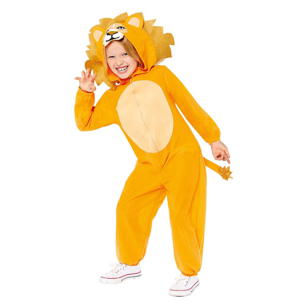 Børnekostume løve onesie - 4-6 år