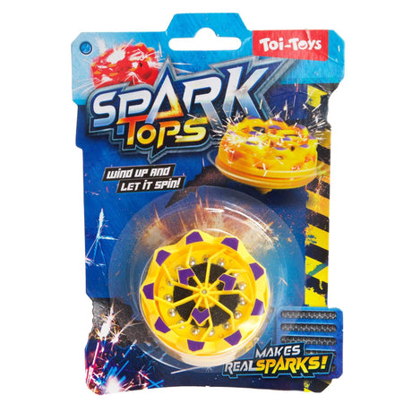 Toi-legetøj sjove oprullede spinning top gnister med flint