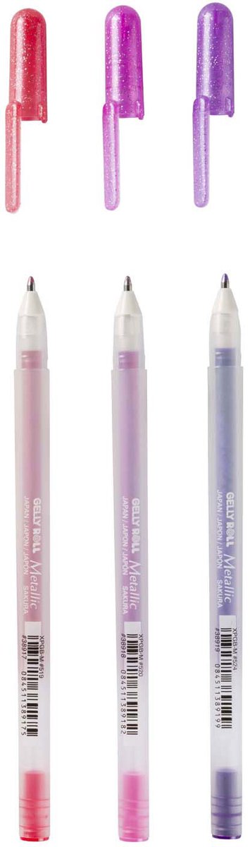 Sakura gelly roll metallisk sæt med 3 gelpenne slik