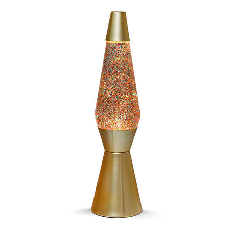 I-total lavalampe - lavalampe - humørlampe - 40x11 cm - glasaluminium - 30w - glitter - guld - xl1770