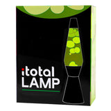 I-total lavalampe - lavalampe - humørlampe - 40x11 cm - glasaluminium - 30w - grøn med gul lava - sort - xl2341